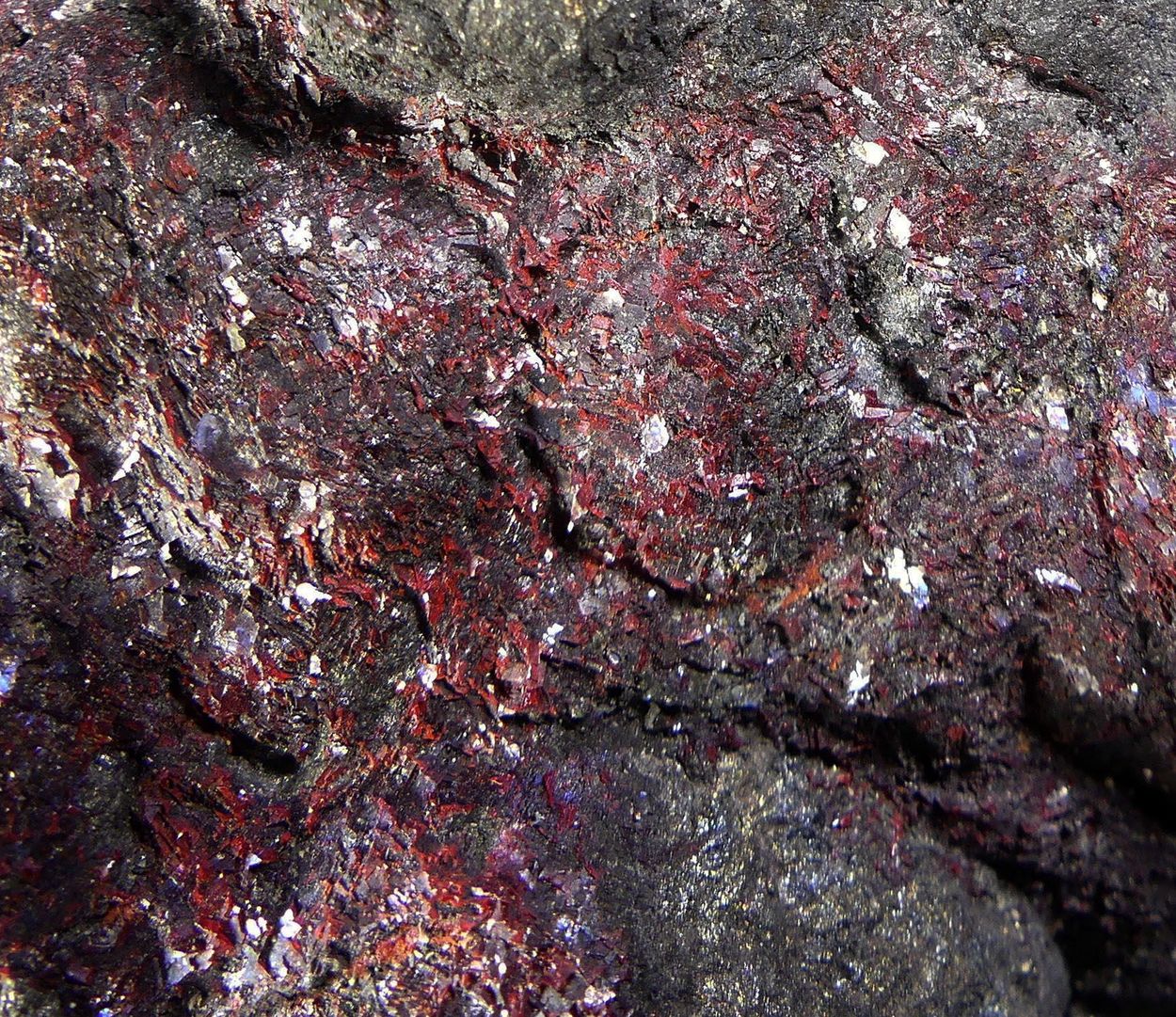 Proustite On Native Arsenic With Safflorite