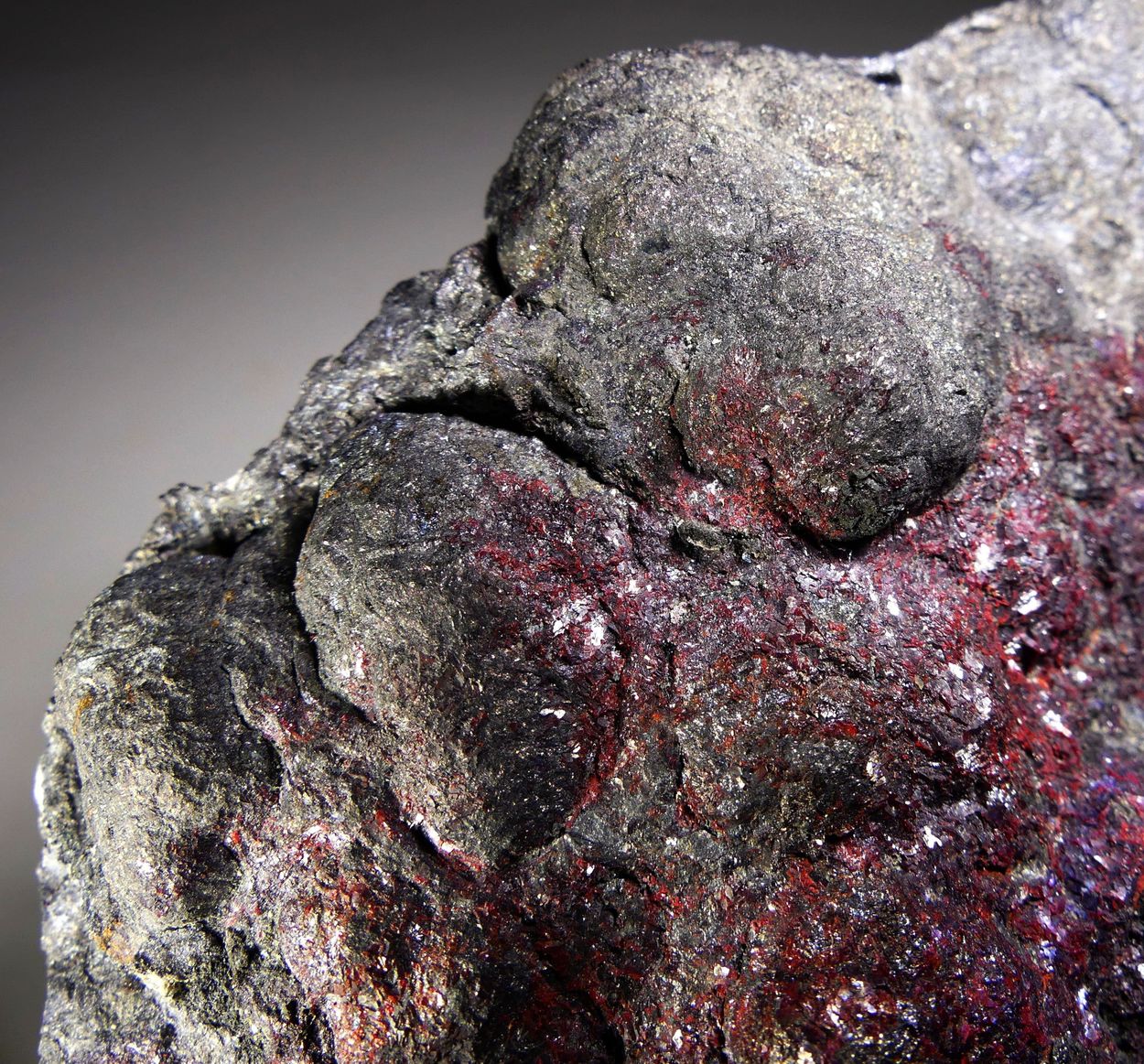 Proustite On Native Arsenic With Safflorite