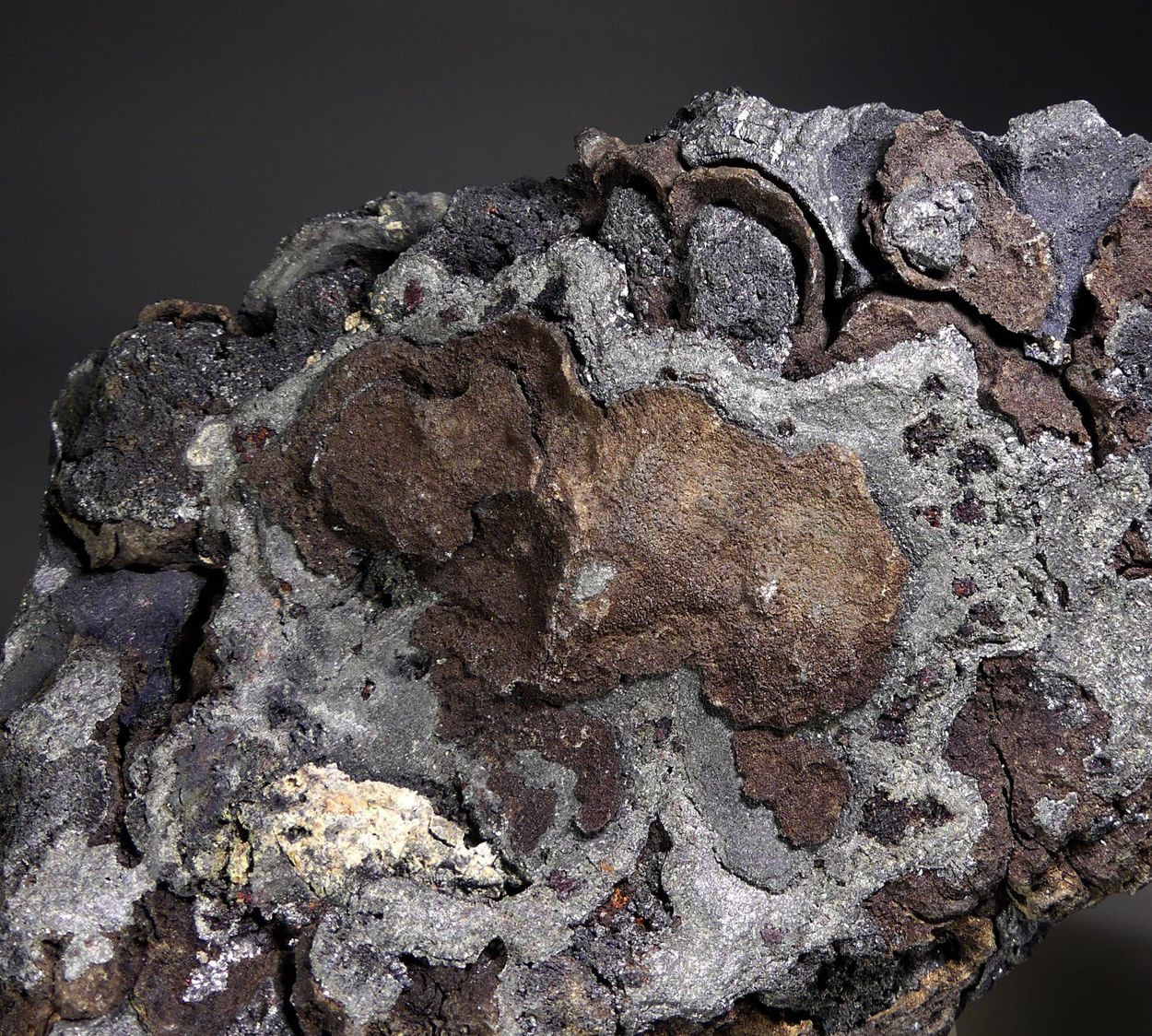 Proustite On Native Arsenic With Safflorite