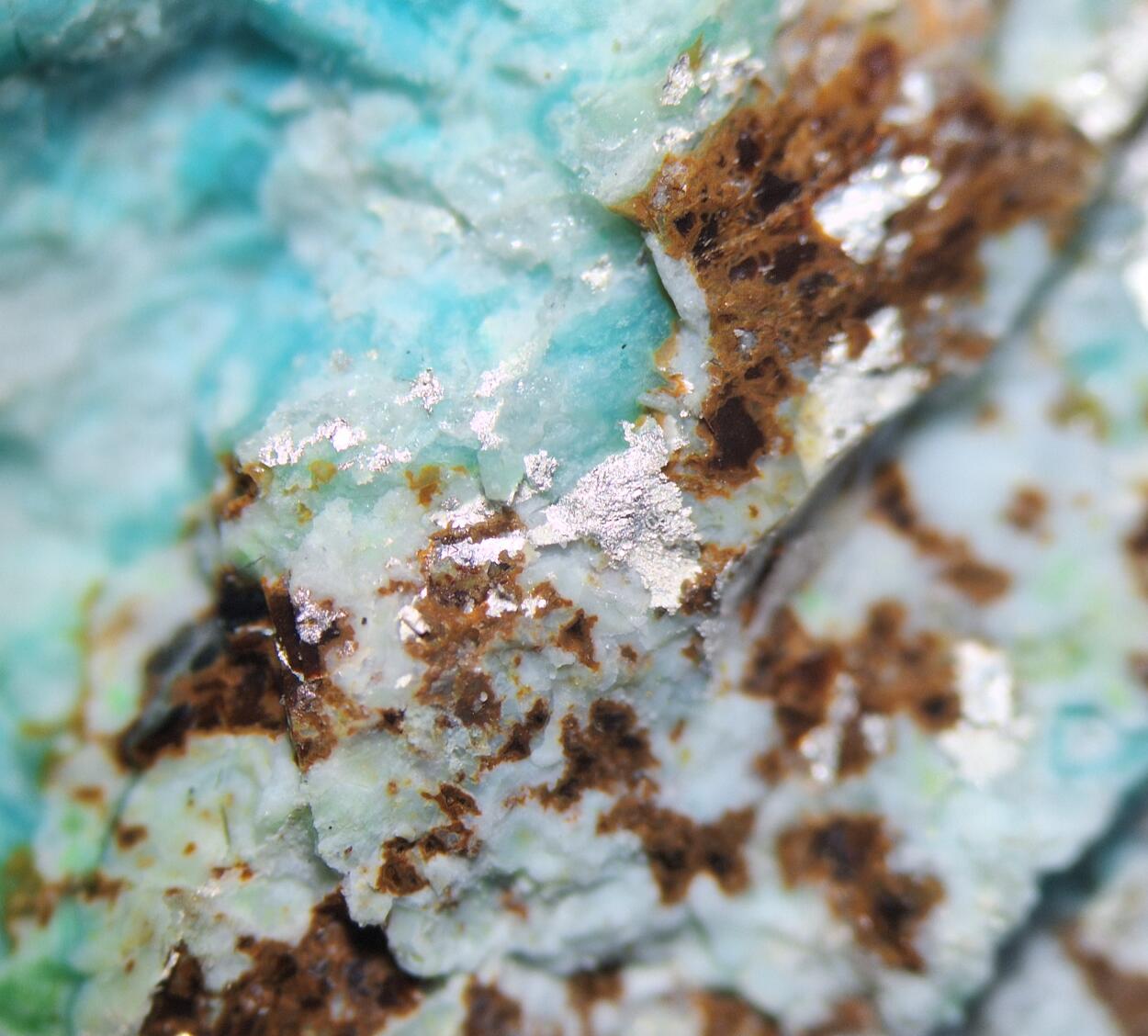 Native Silver & Chrysocolla