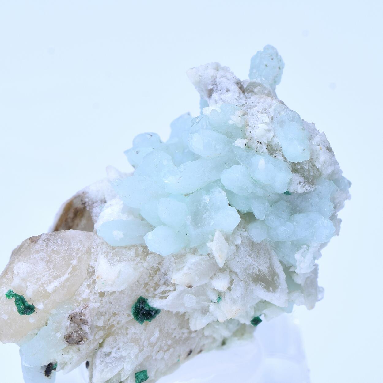 Quartz With Inclusions & Calcite & Malachite