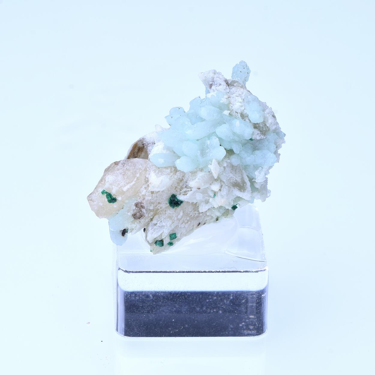 Quartz With Inclusions & Calcite & Malachite