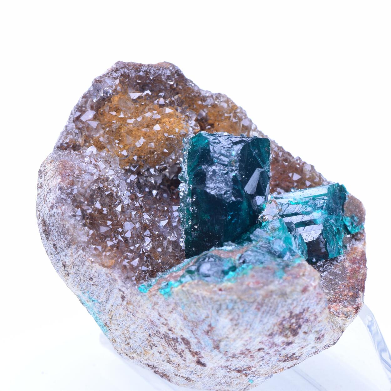Dioptase & Quartz