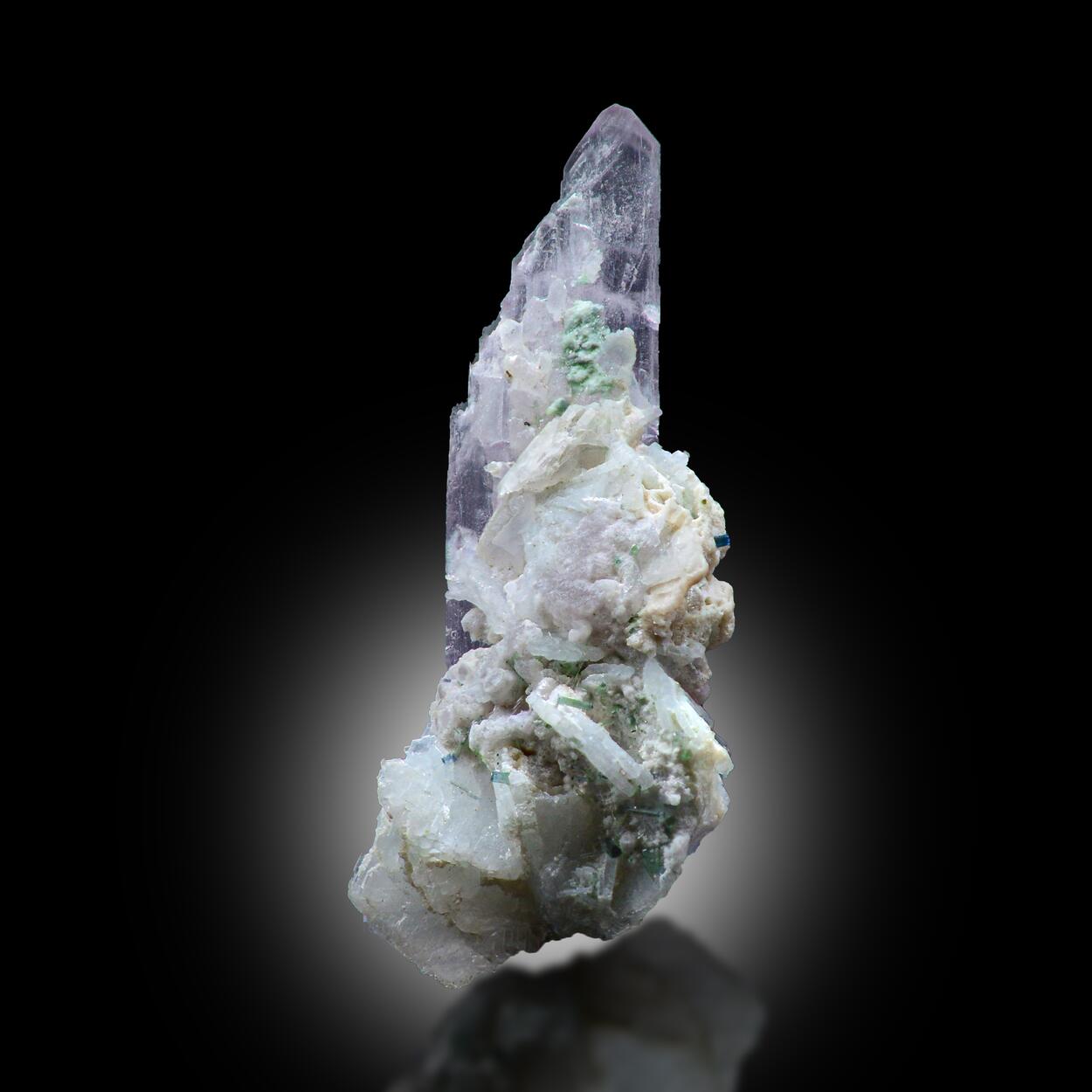 Kunzite With Tourmaline & Albite