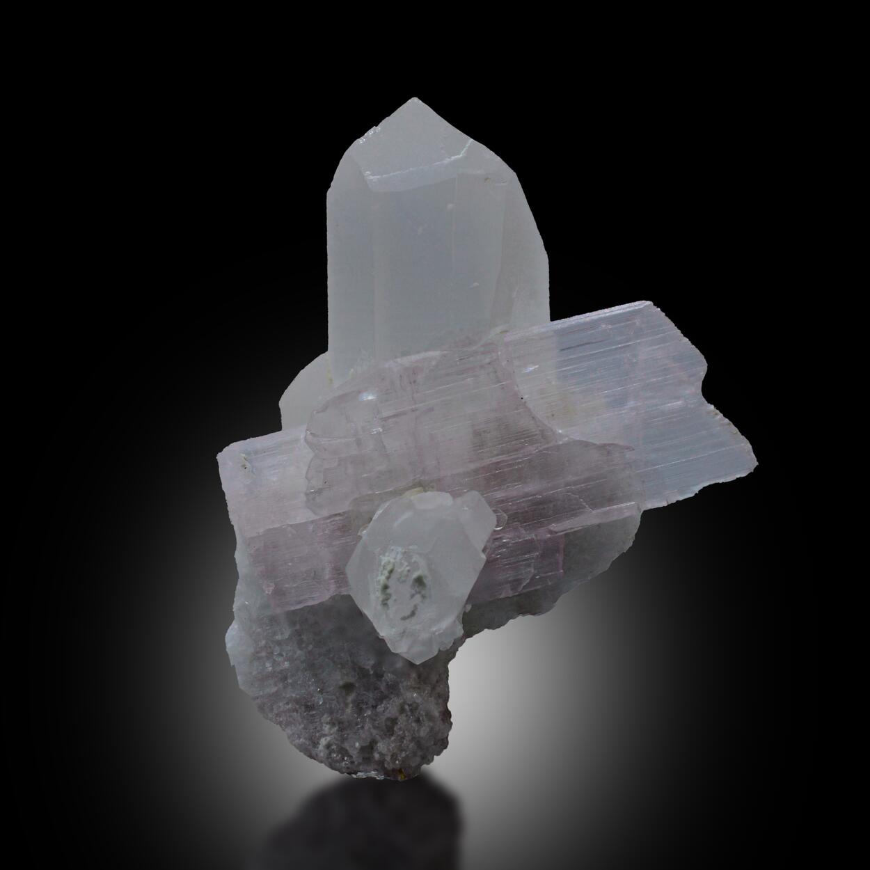 Spodumene Var Kunzite With Quartz
