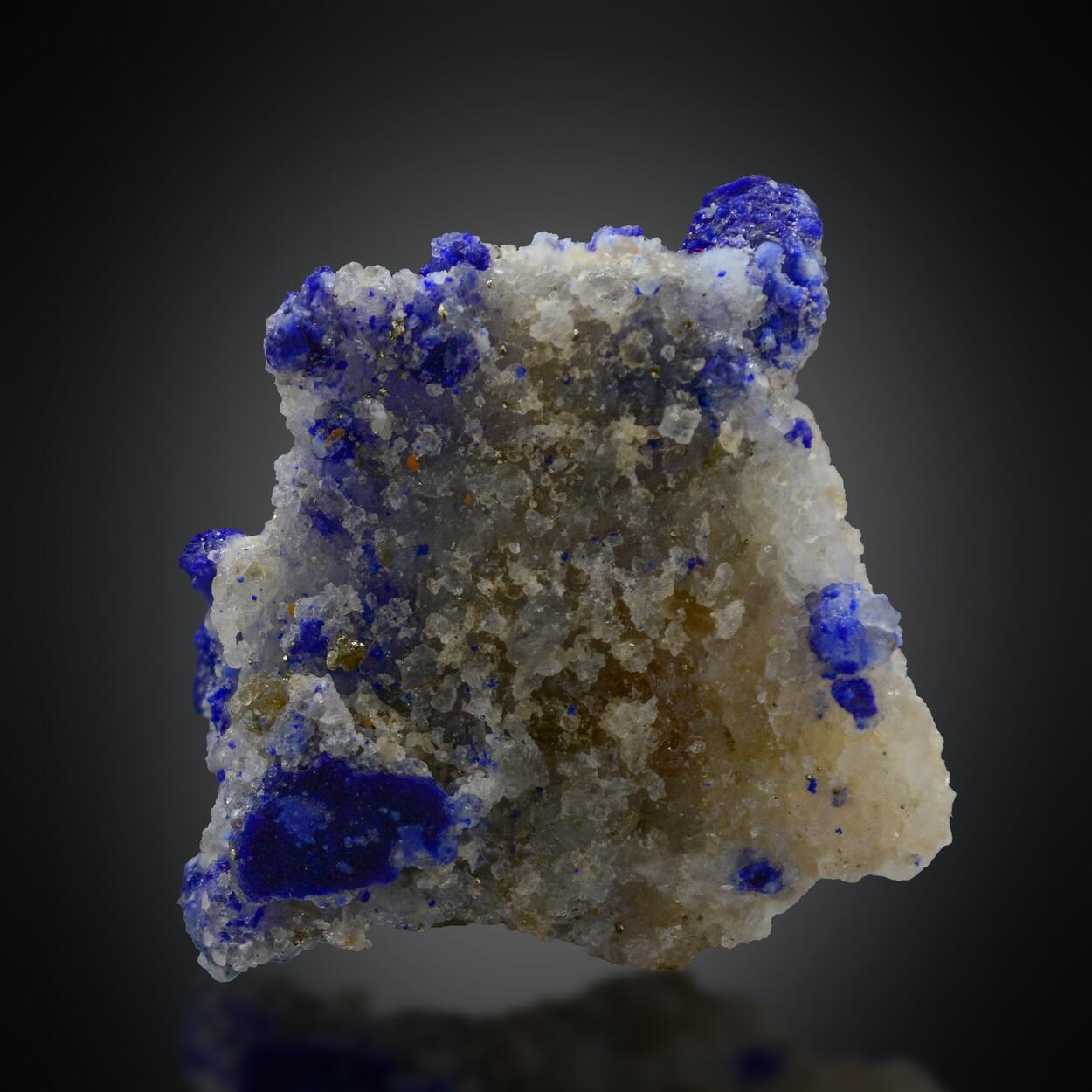 Lazurite On Calcite With Pyrite