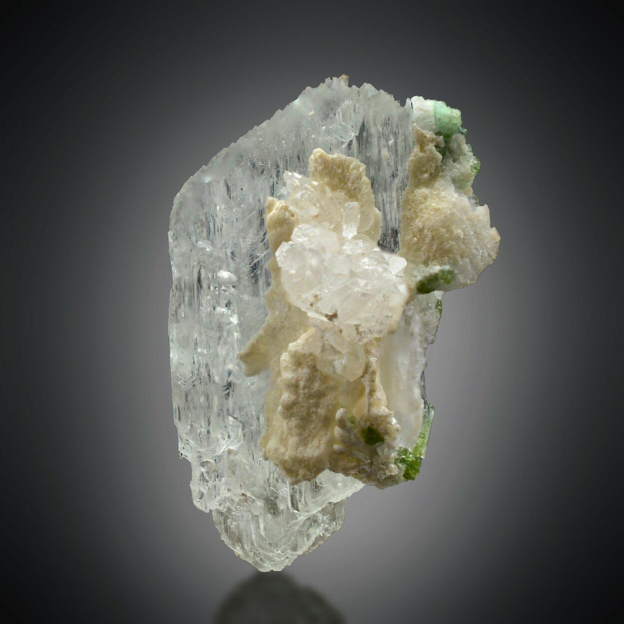 Spodumene Var Kunzite With Tourmaline