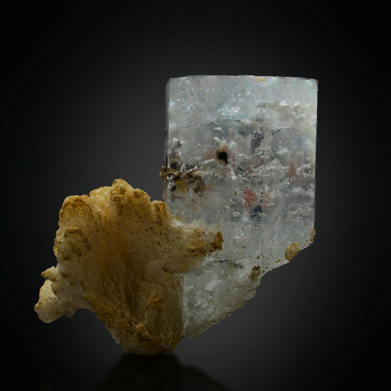 Aquamarine With Garnet Inclusions