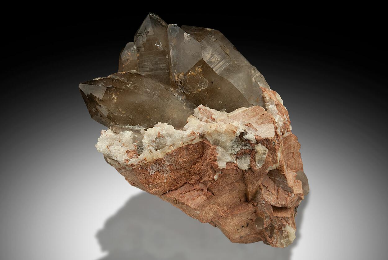 Smoky Quartz On Microcline