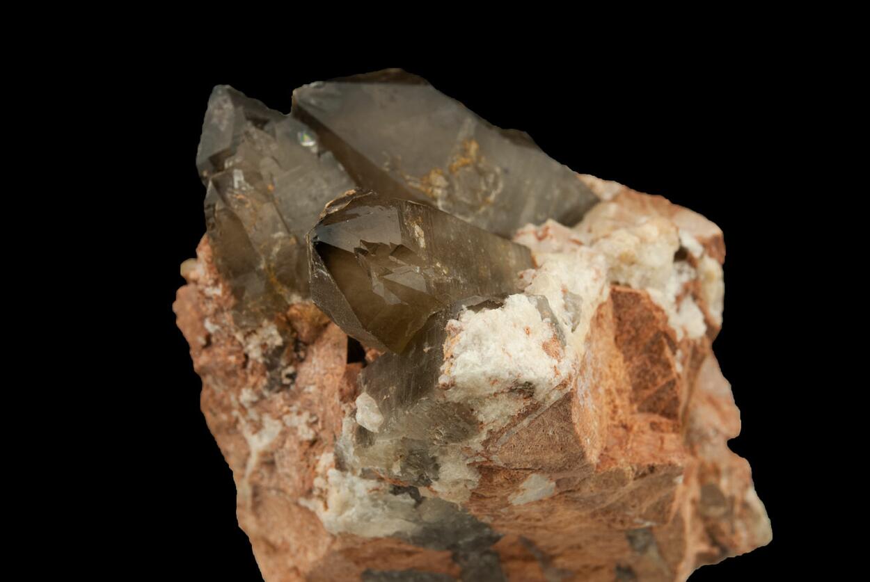 Smoky Quartz On Microcline