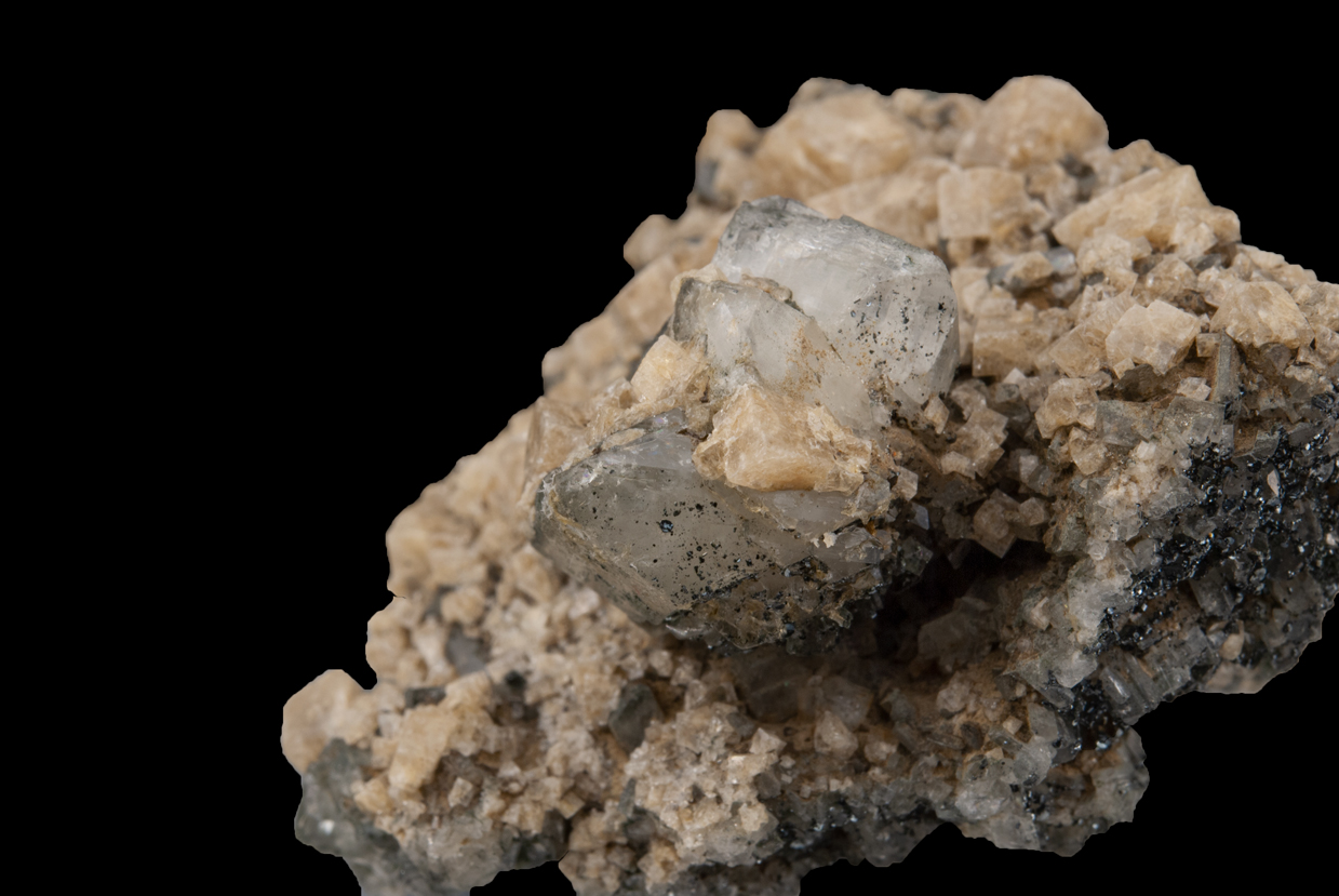 K Feldspar Var Adularia Calcite & Hematite