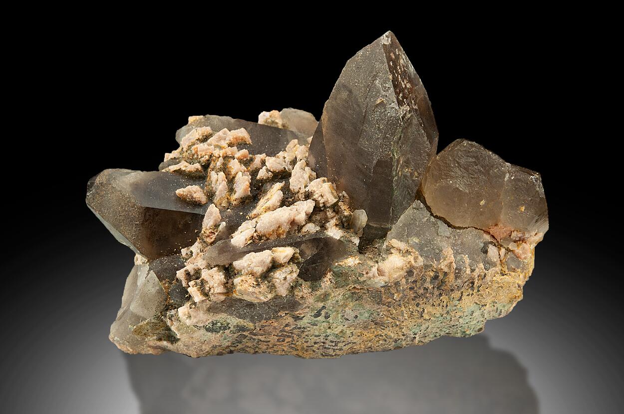 Smoky Quartz On Microcline