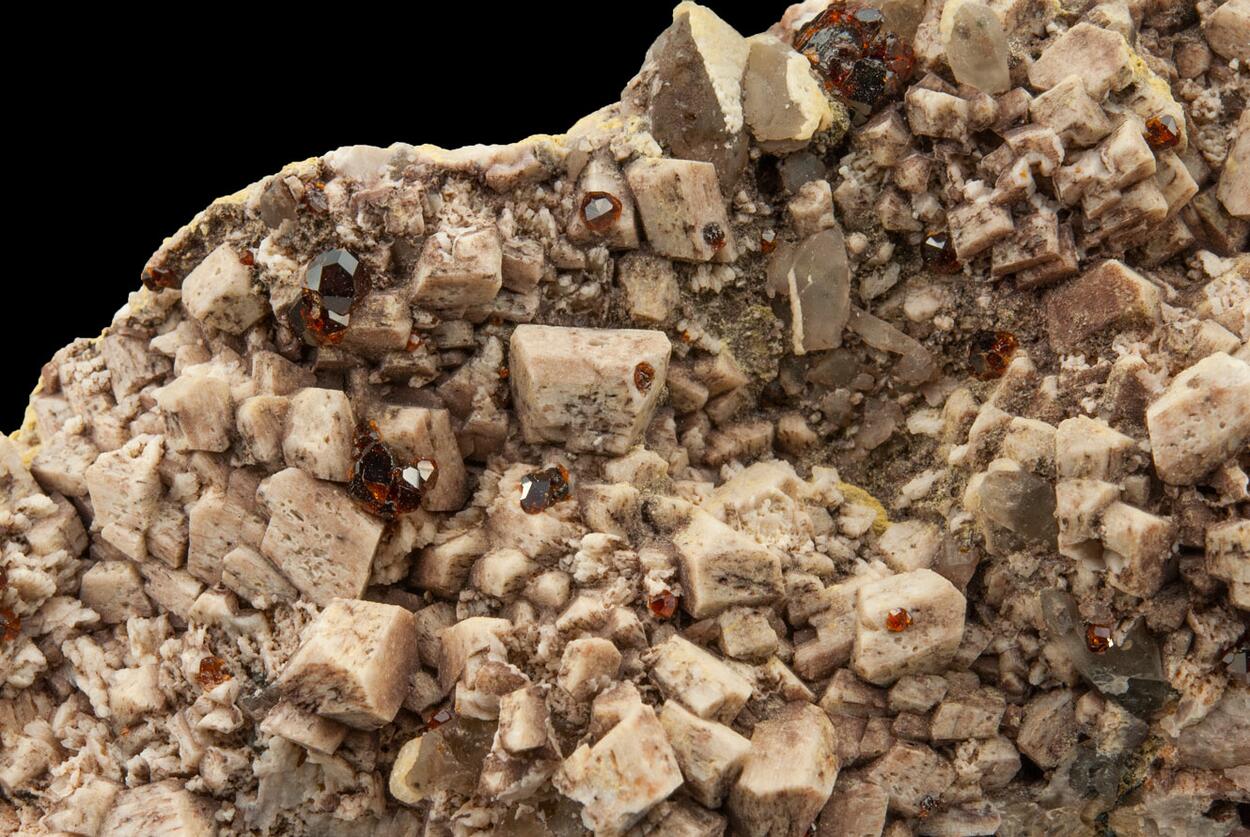Spessartine Microcline & Smoky Quartz