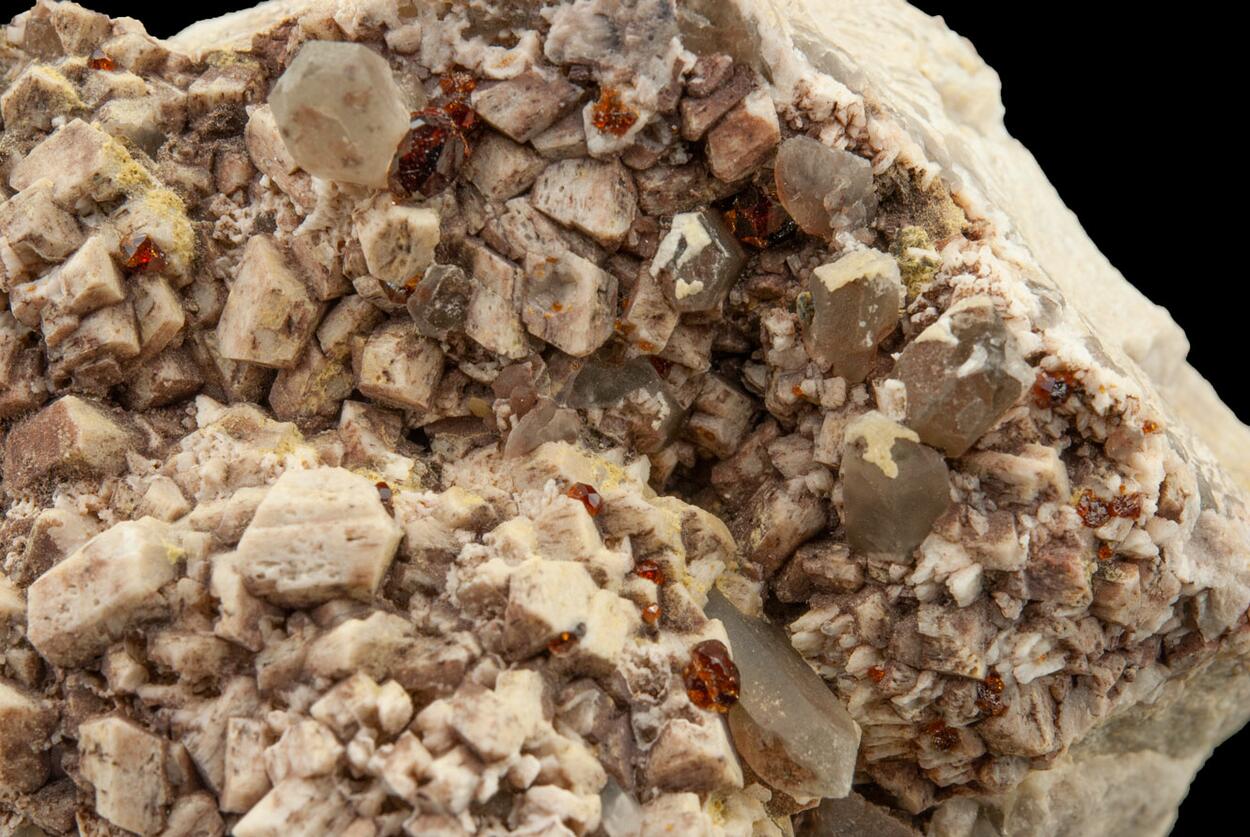 Spessartine Microcline & Smoky Quartz