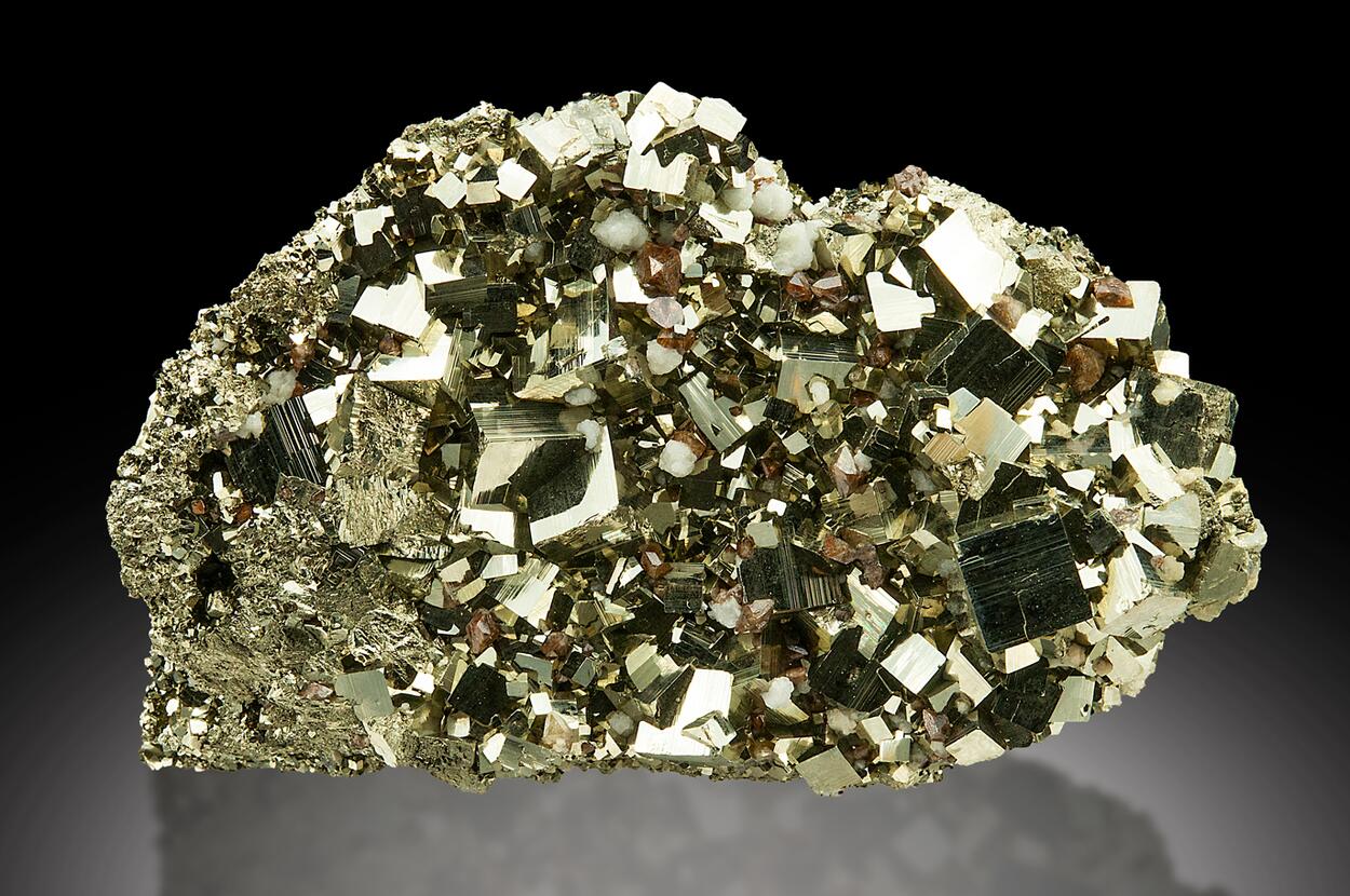 Scheelite & Calcite On Pyrite