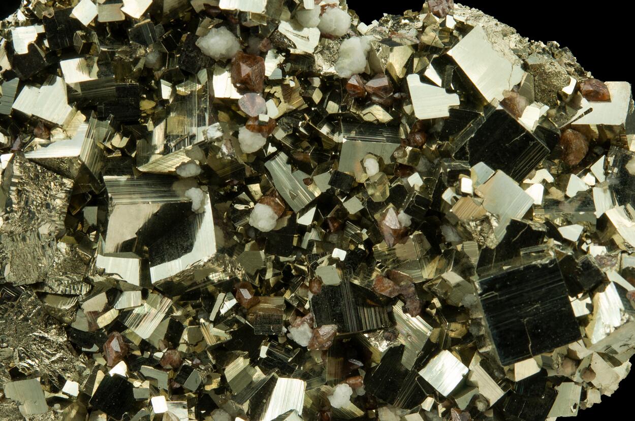 Scheelite & Calcite On Pyrite
