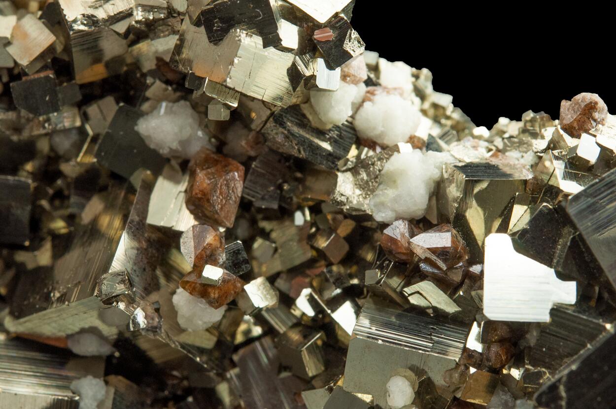 Scheelite & Calcite On Pyrite