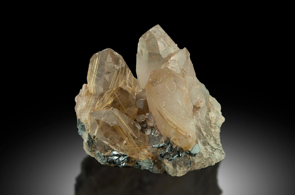 Quartz Var Rutilated Quartz & Hematite