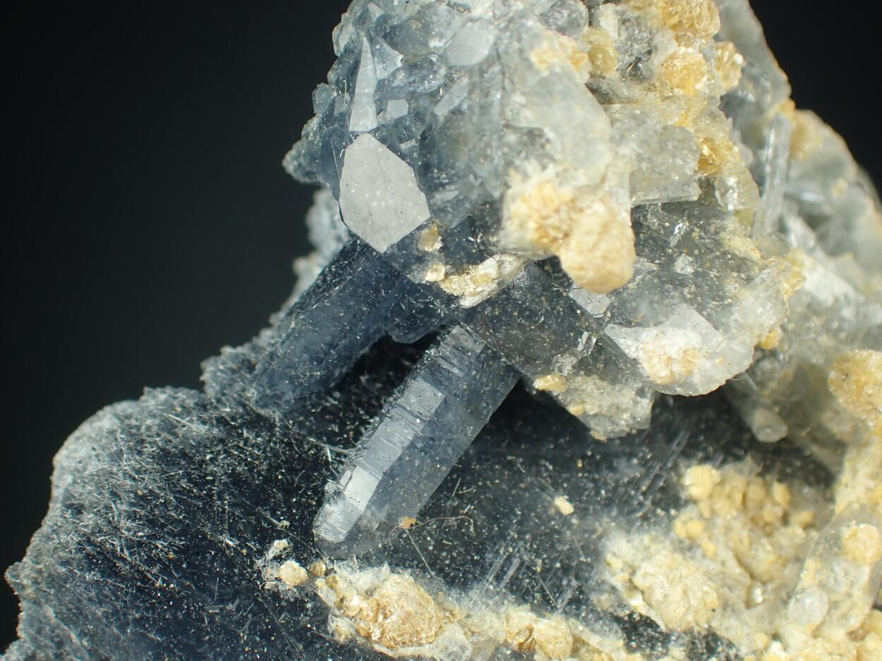 Quartz Tourmaline Var Indicolite & Muscovite