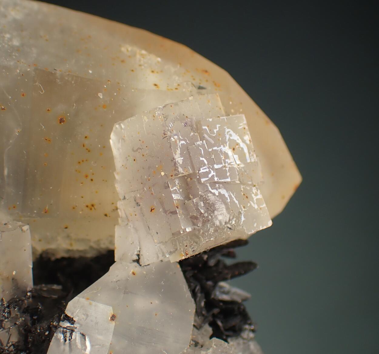 Quartz Fluorite & Ferberite