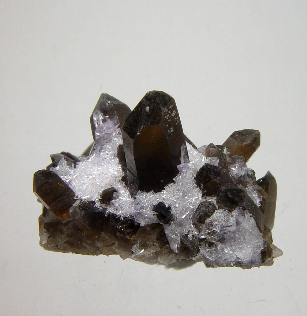 Bertrandite On Smoky Quartz