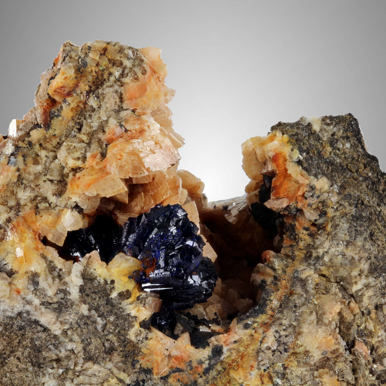 Azurite On Dolomite
