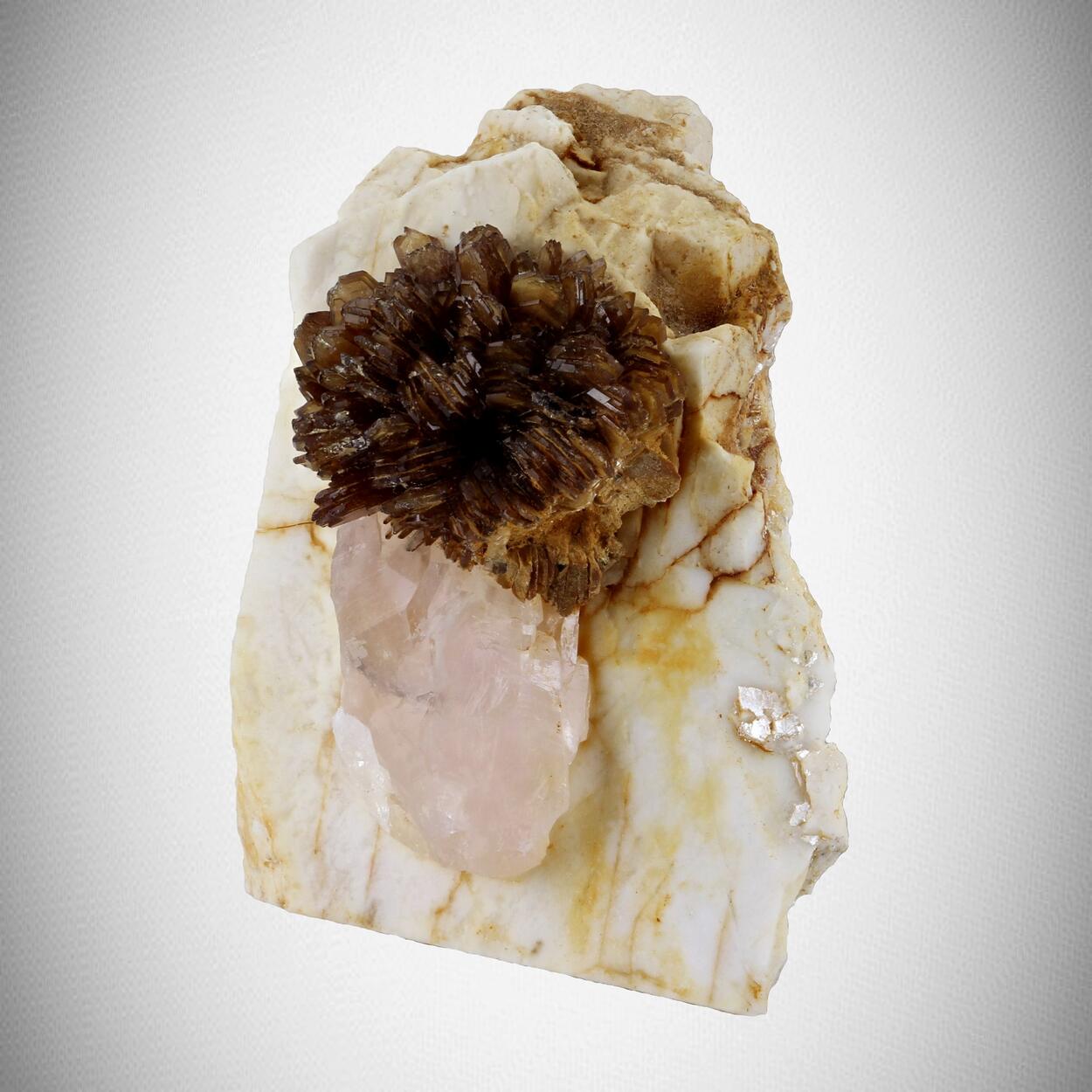 Eosphorite On Rose Quartz