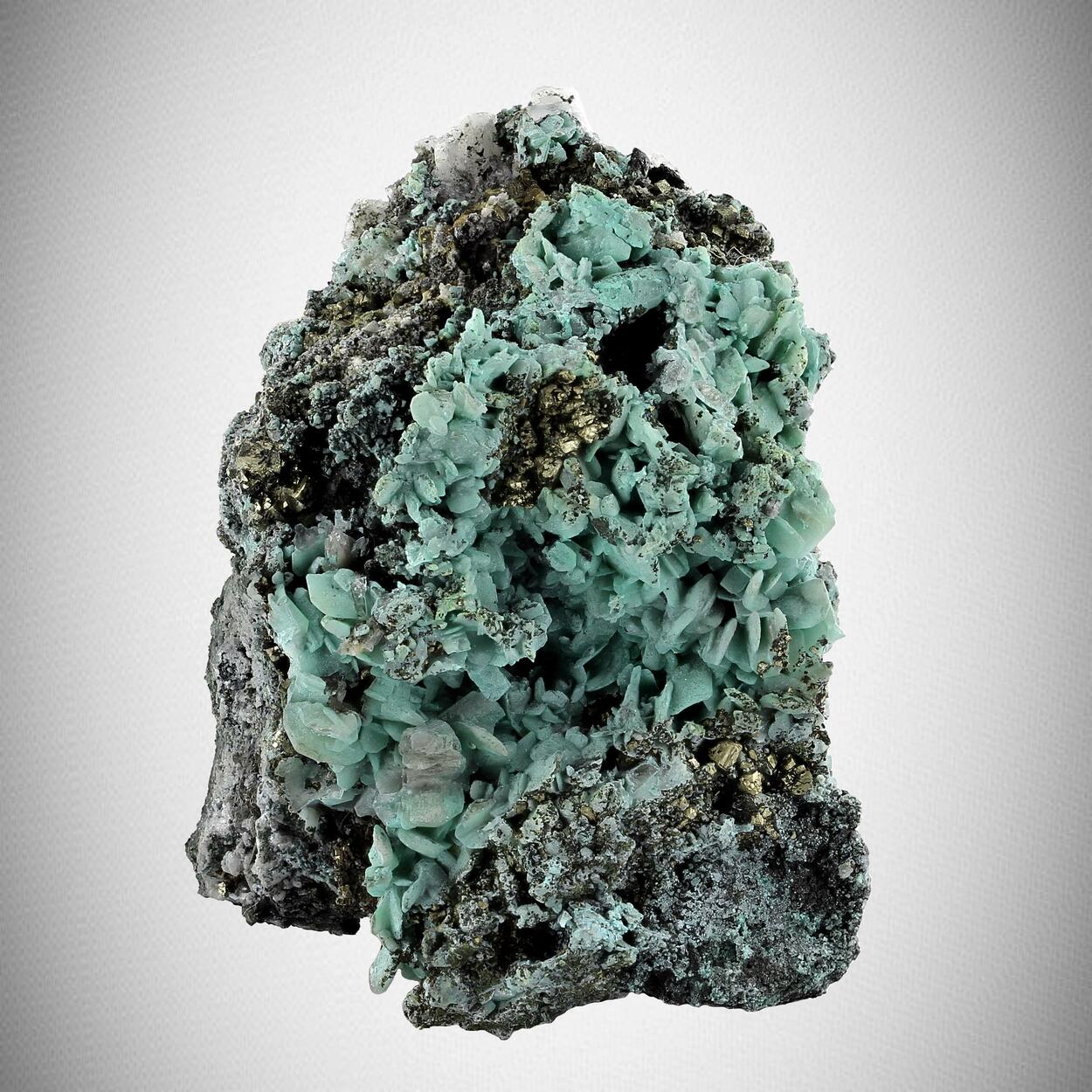 Cerussite With Malachite & Goethite Psm Pyrite