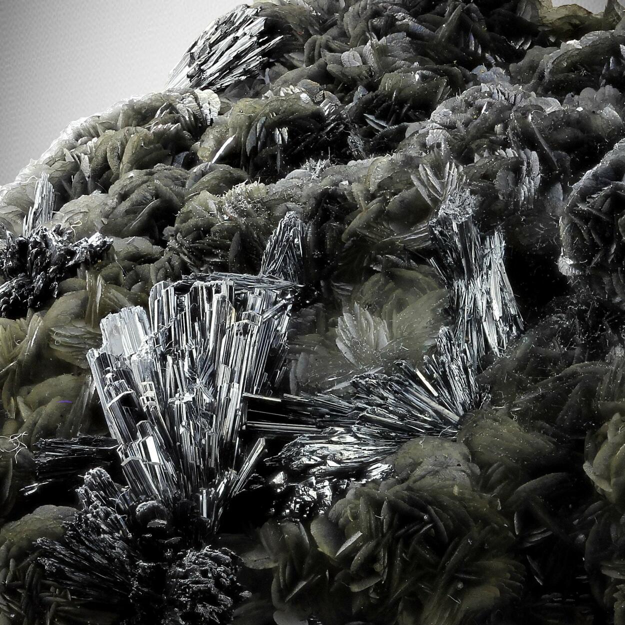 Stibnite & Calcite With Inclusions