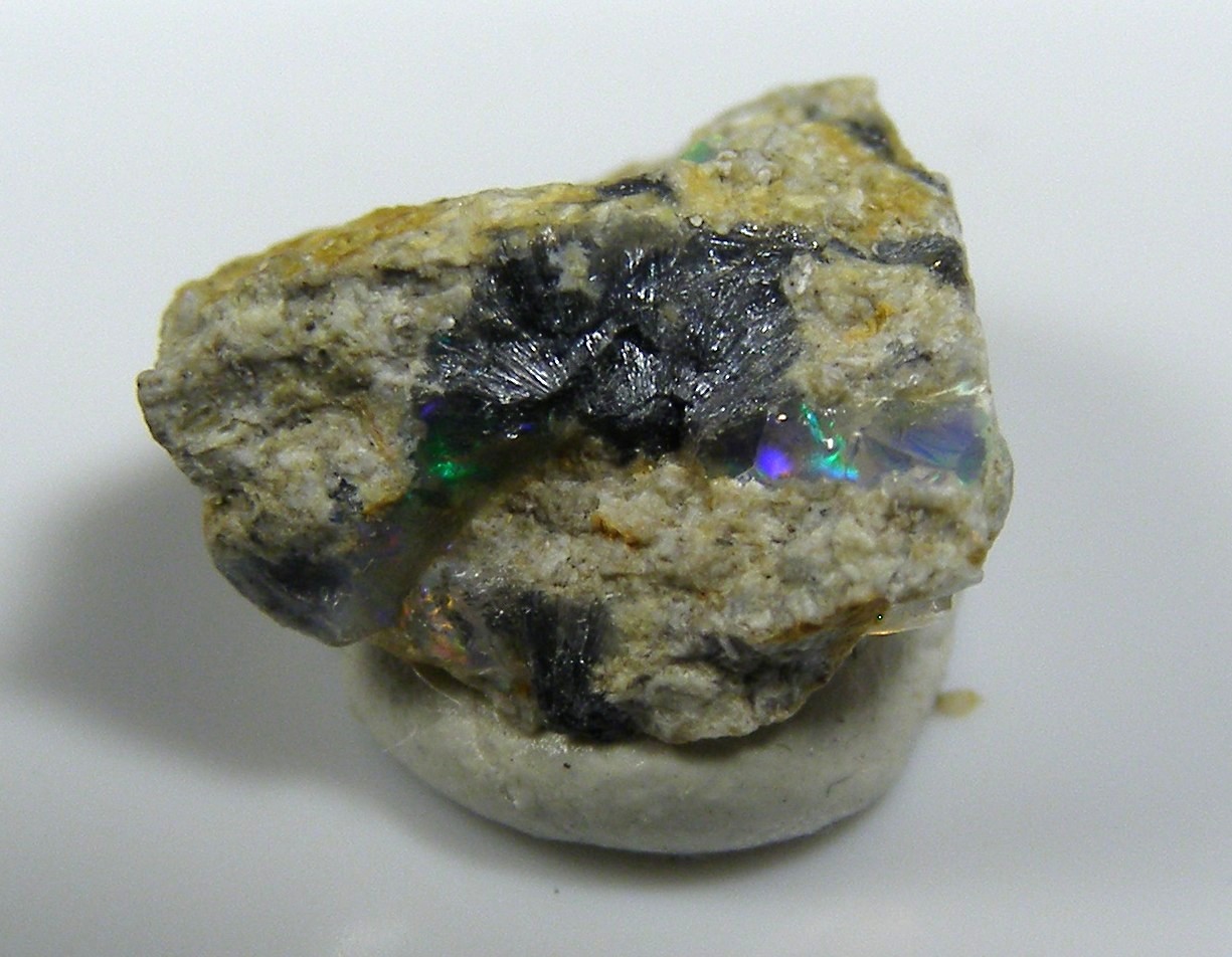 Stibnite In Precious Opal