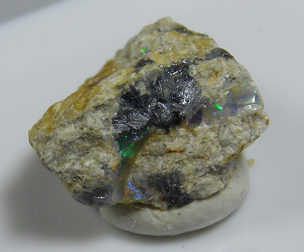 Stibnite In Precious Opal