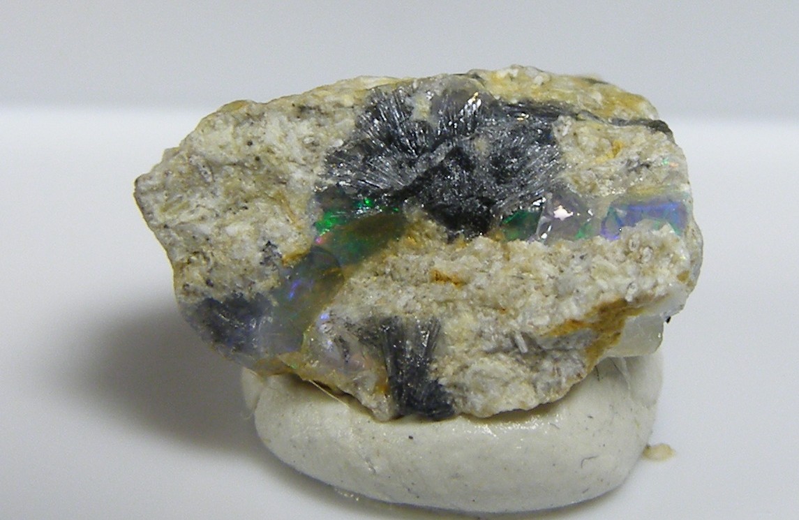 Stibnite In Precious Opal