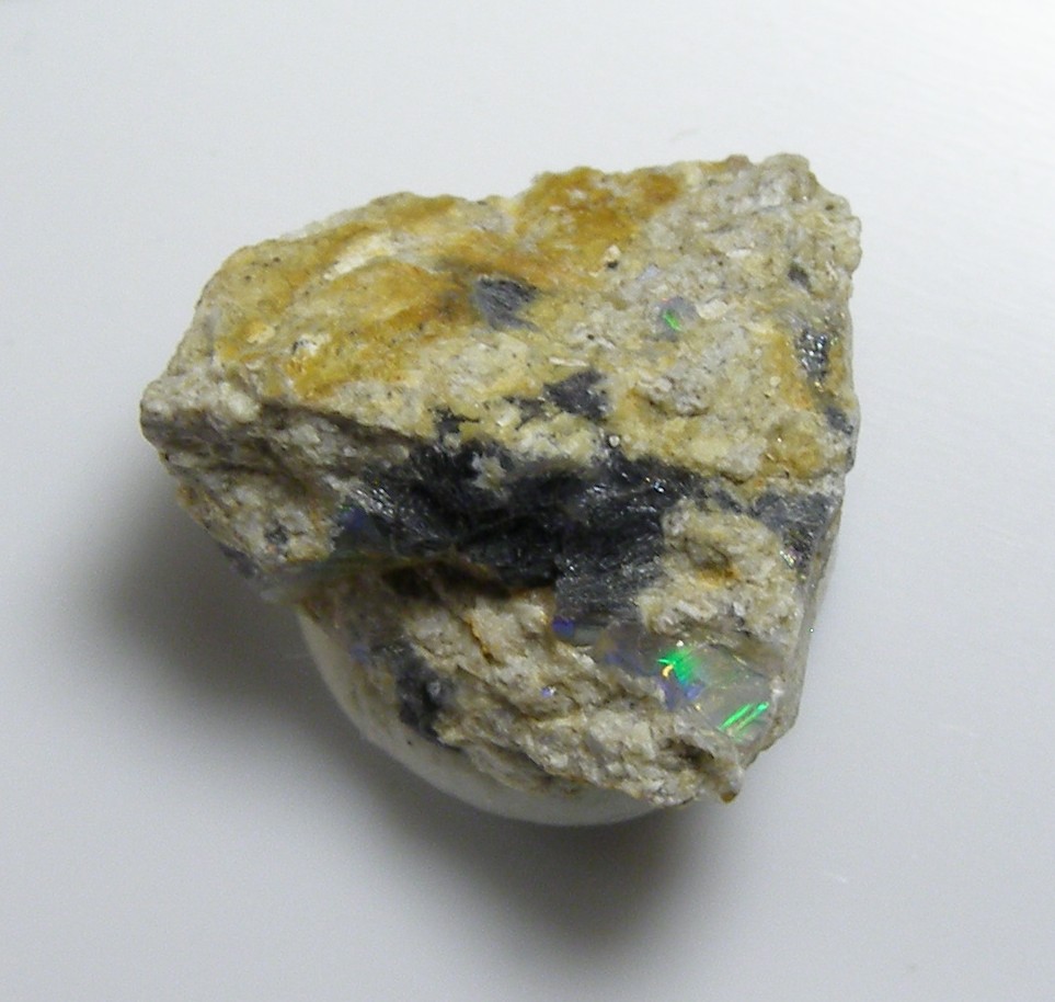 Stibnite In Precious Opal