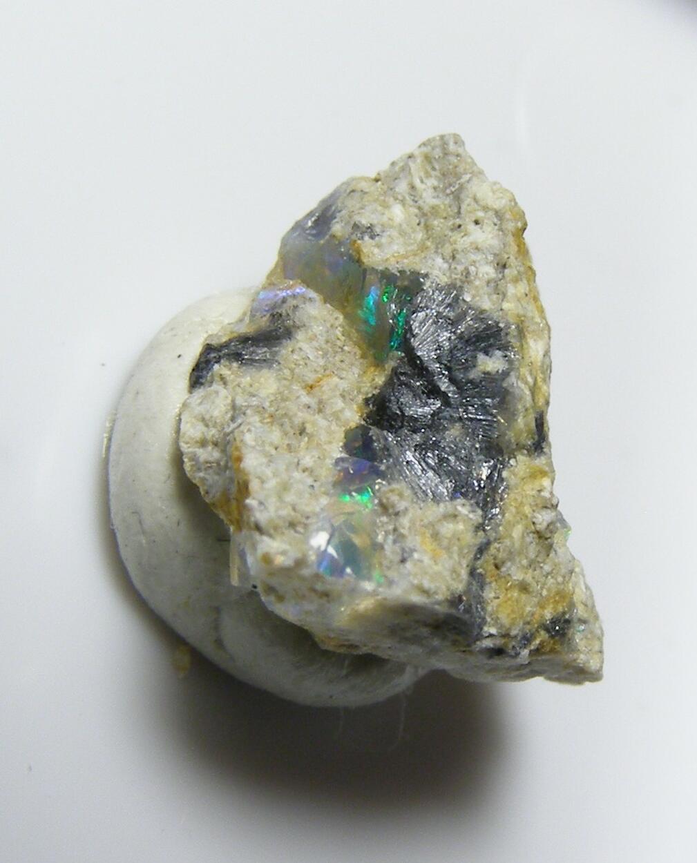 Stibnite In Precious Opal
