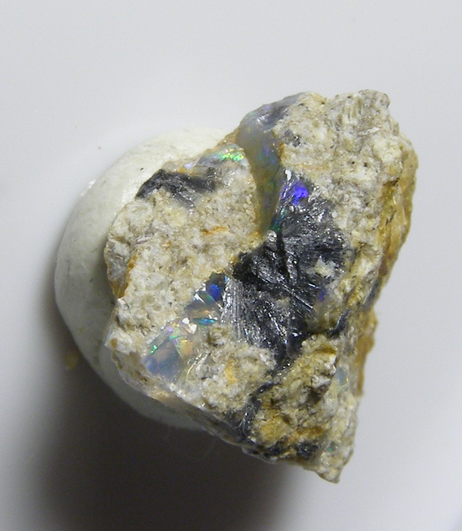 Stibnite In Precious Opal