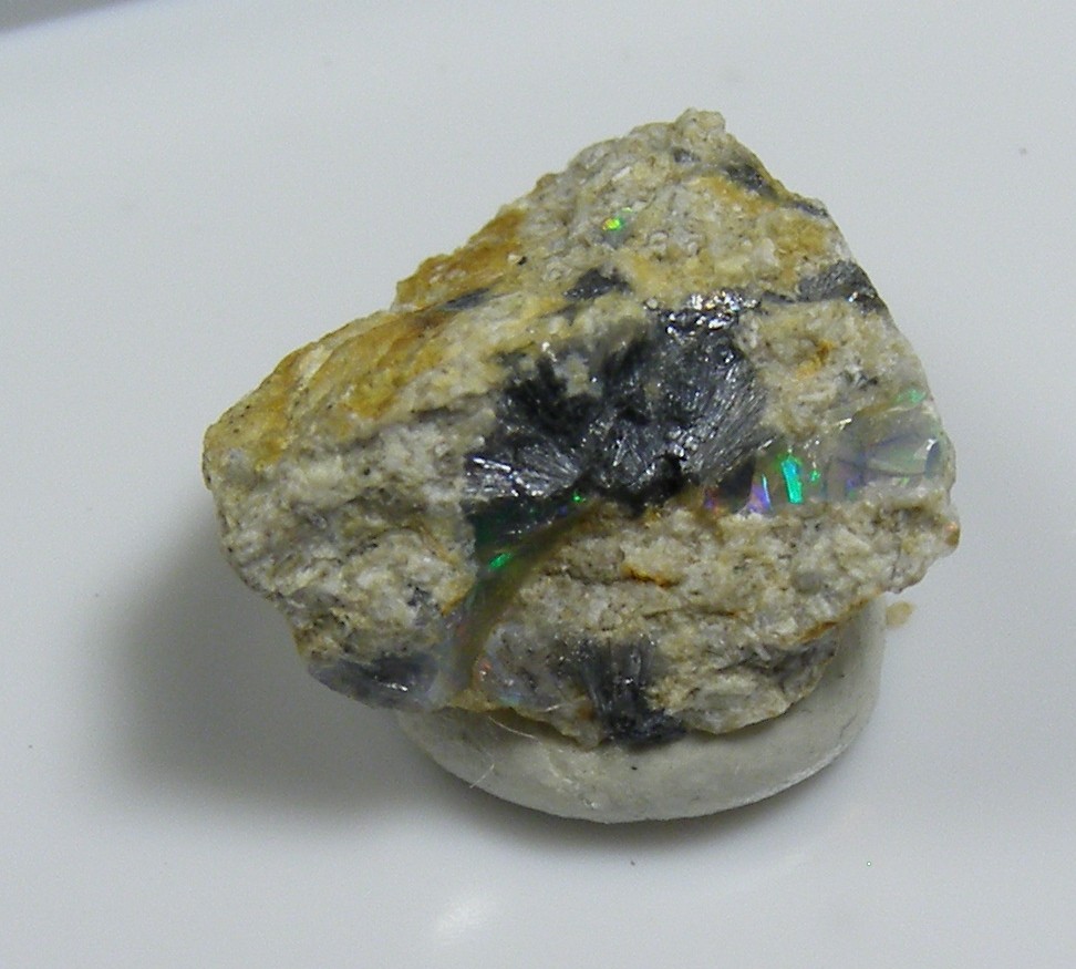 Stibnite In Precious Opal
