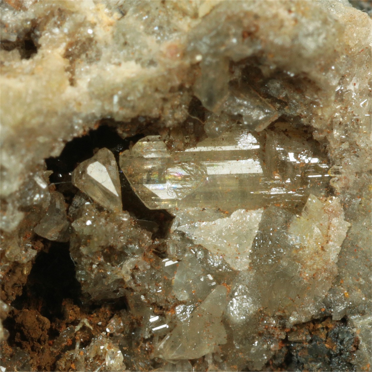 Chlorargyrite With Cerussite & Garnet Var Grossular