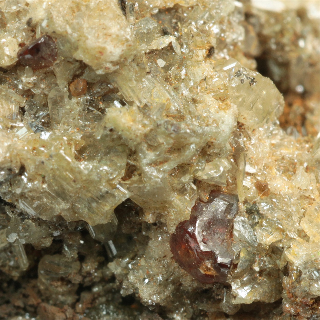 Chlorargyrite With Cerussite & Garnet Var Grossular