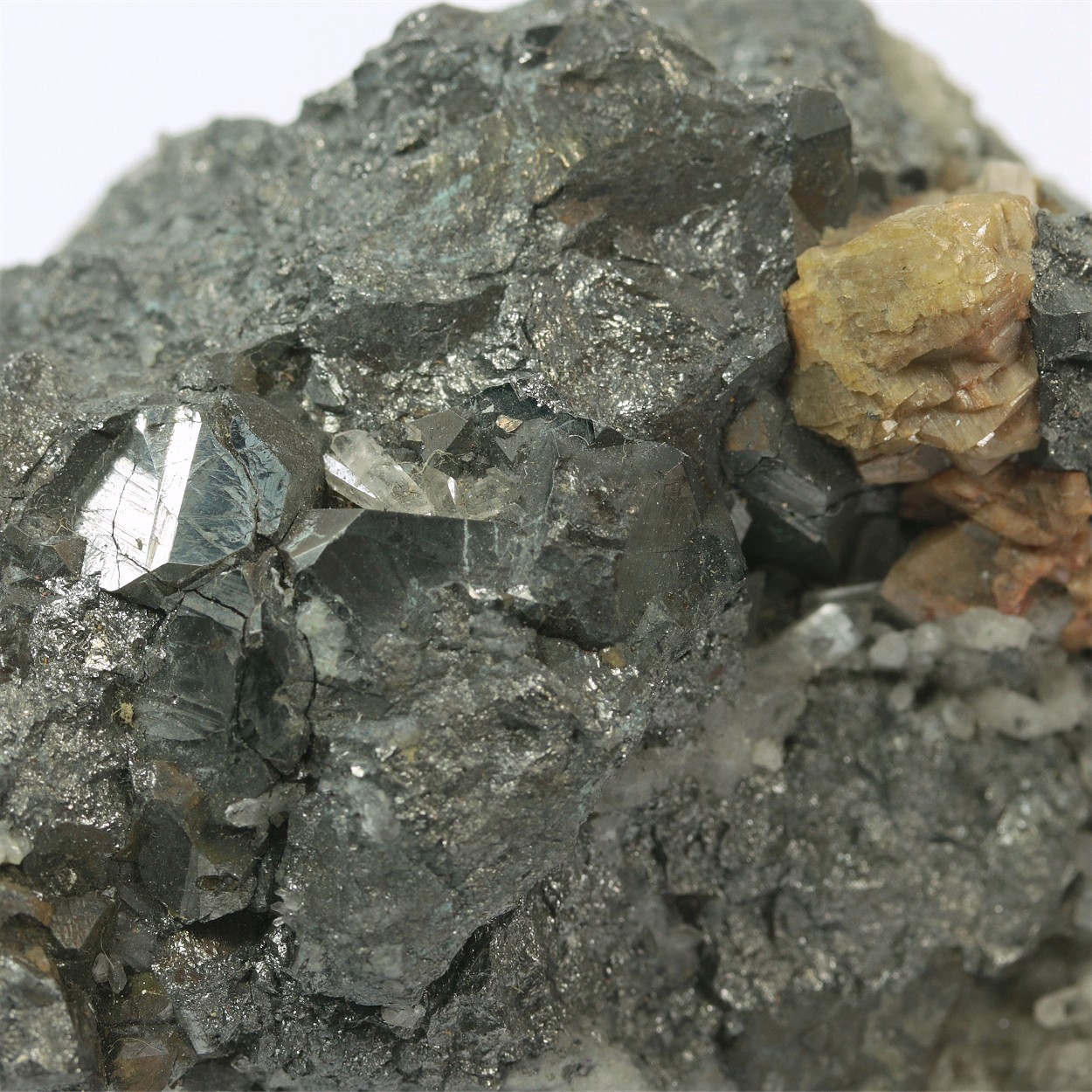 Native Antimony With Tetrahedrite & Siderite & Quartz