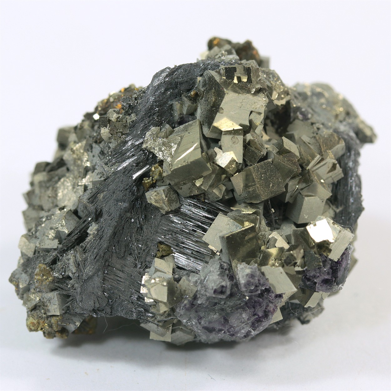 Cosalite With Pyrite & Fluorite