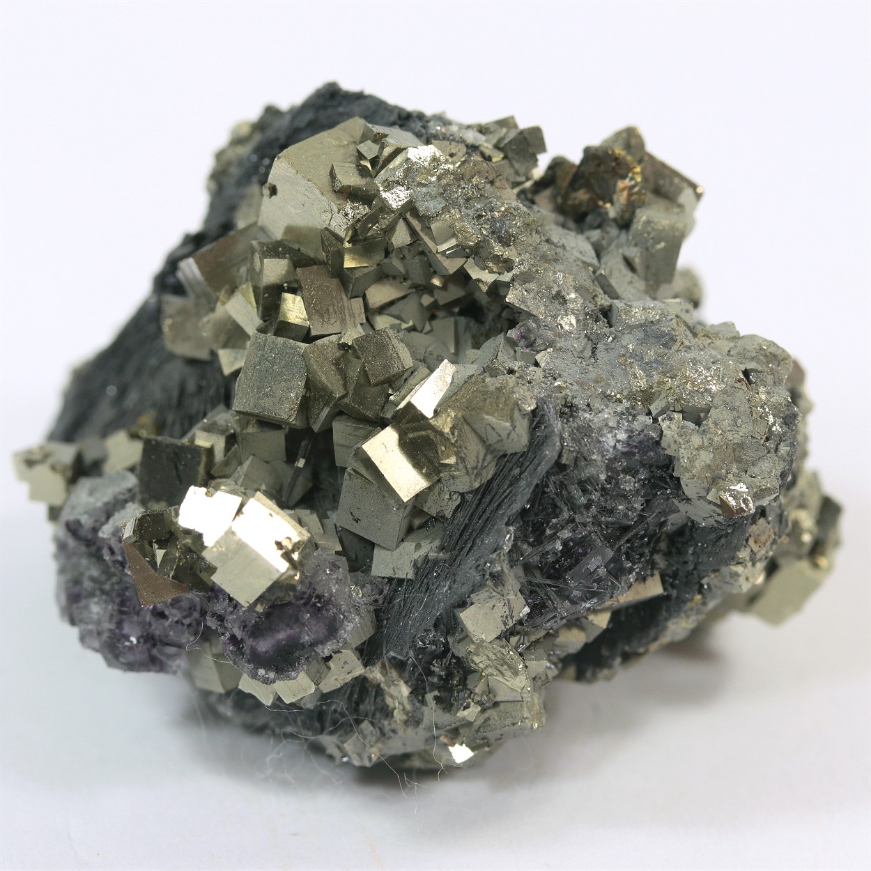 Cosalite With Pyrite & Fluorite