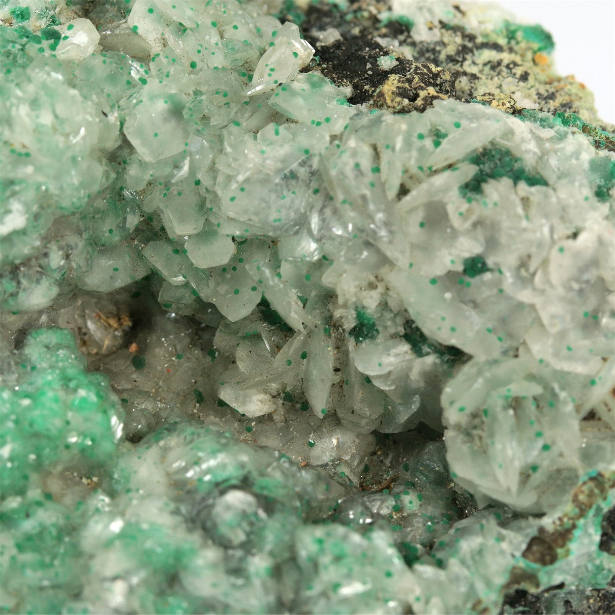 Smithsonite With Calcite & Malachite