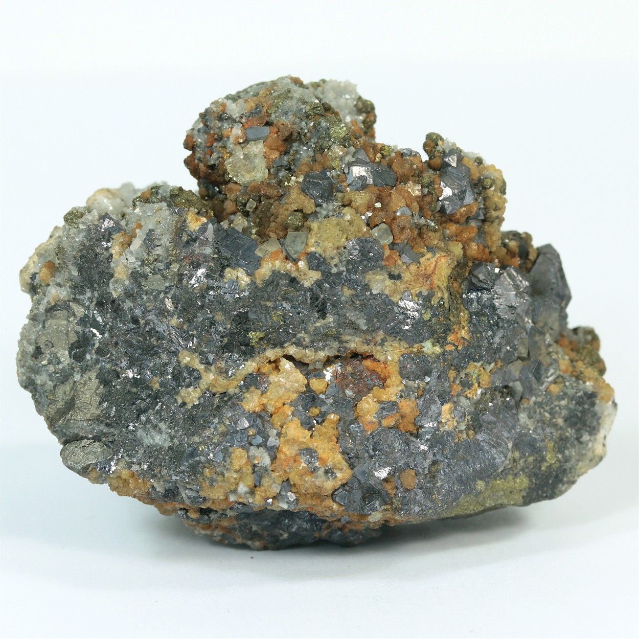 Galena With Fluorite & Siderite & Pyrite & Quartz