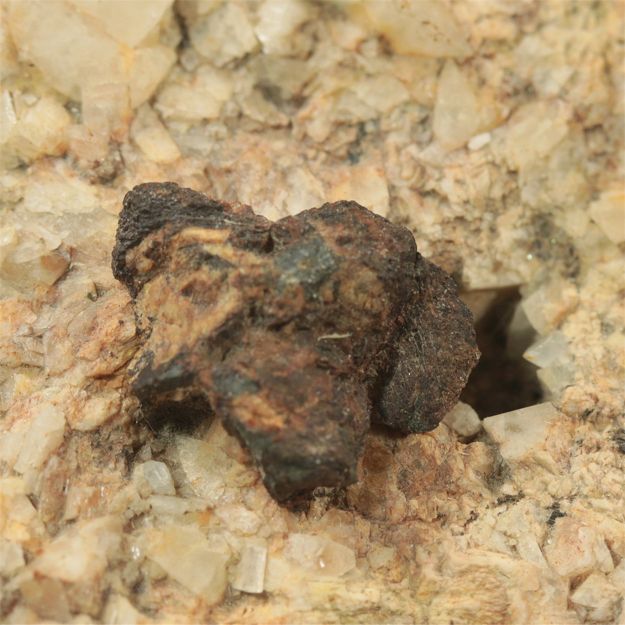 Limonite Psm Pyrite With Feldspar
