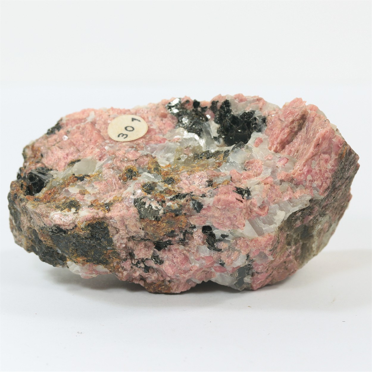 Rhodonite With Calcite & Franklinite & Mica