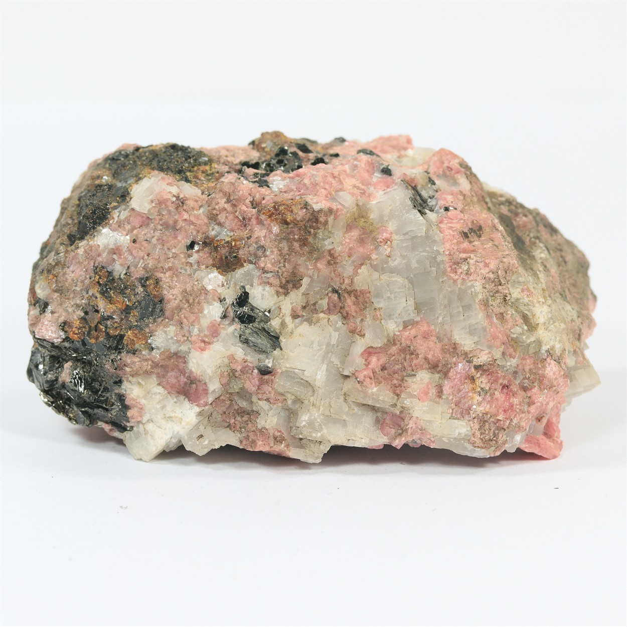 Rhodonite With Calcite & Franklinite & Mica