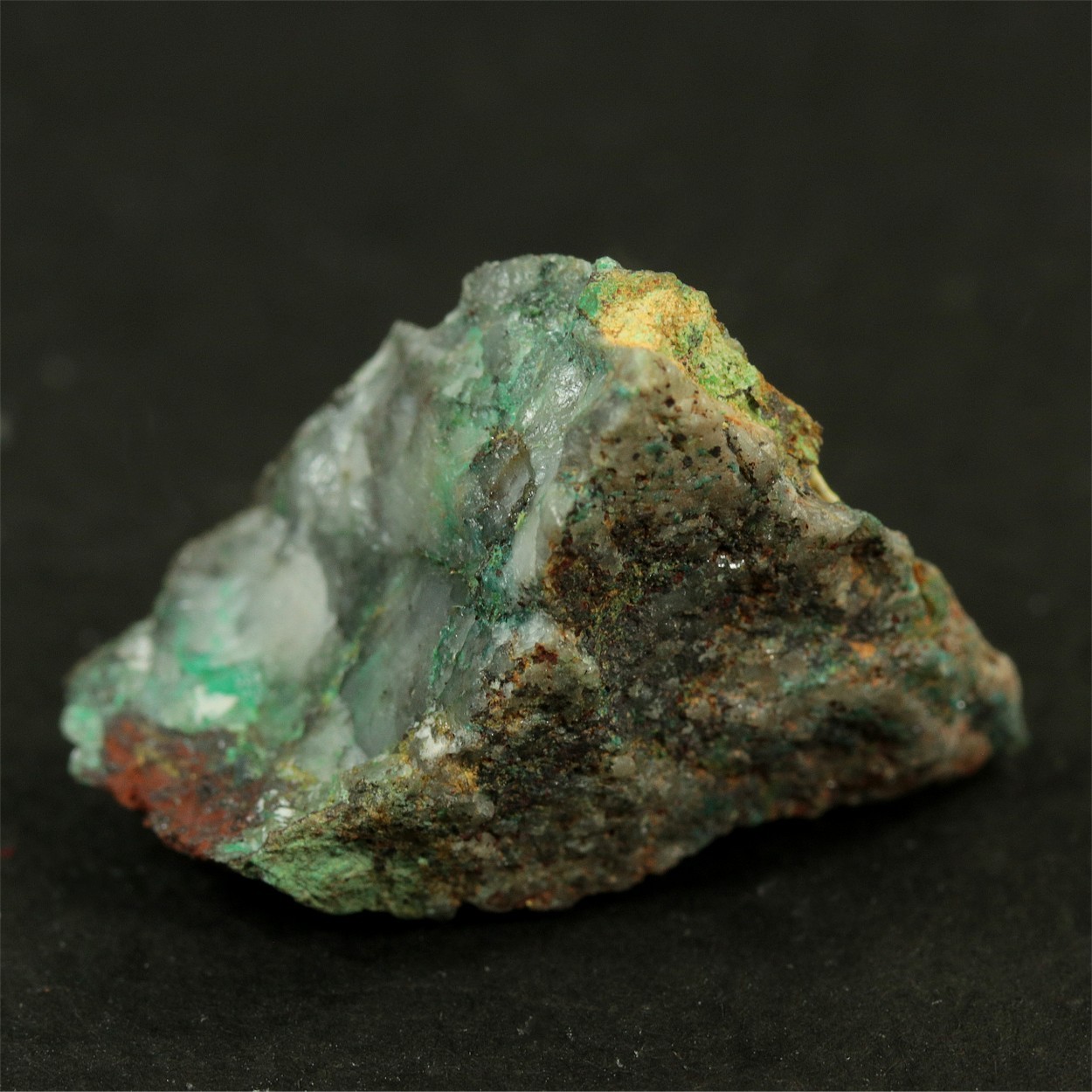Native Gold With Malachite & Dioptase