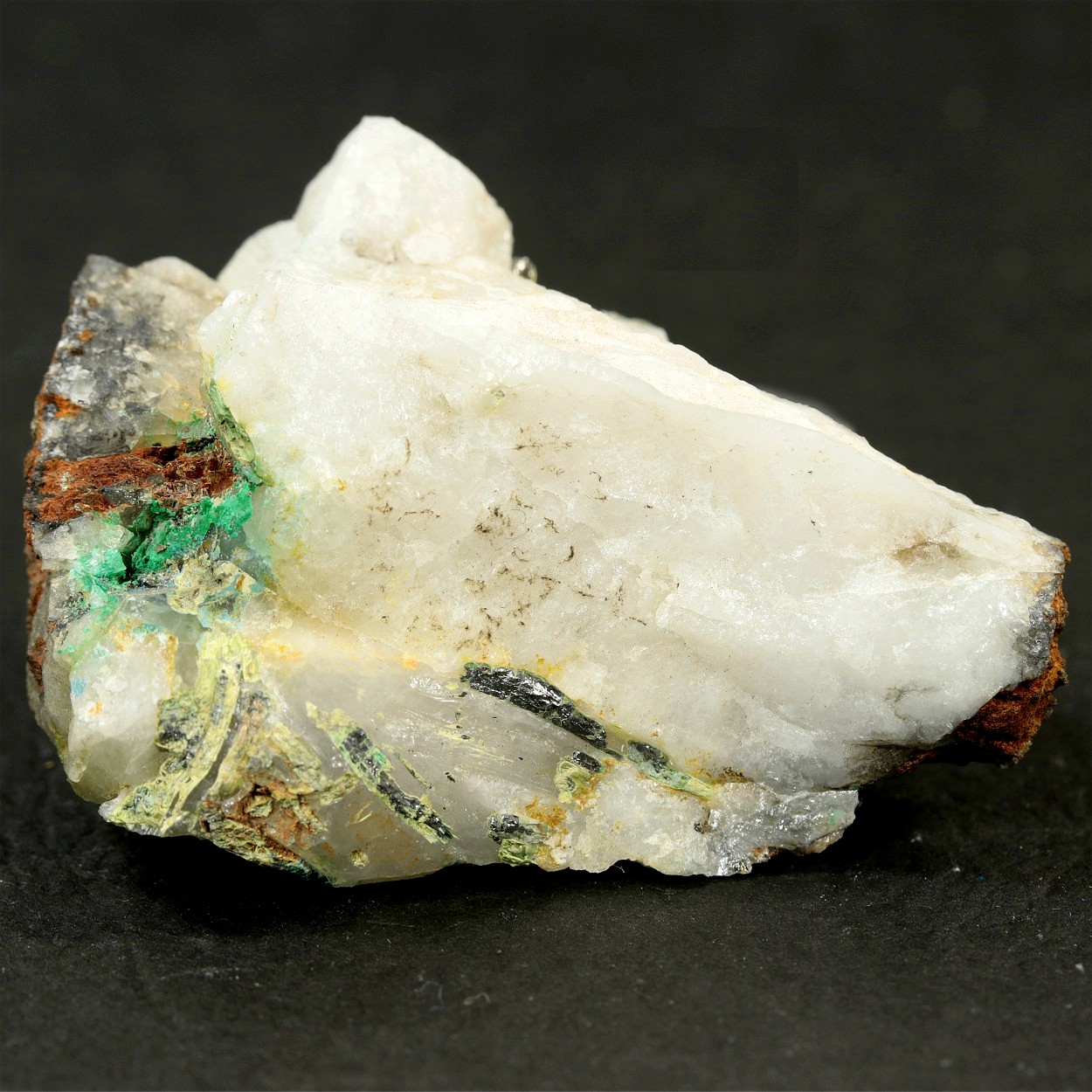 Native Gold With Aikinite Malachite Azurite & Limonite