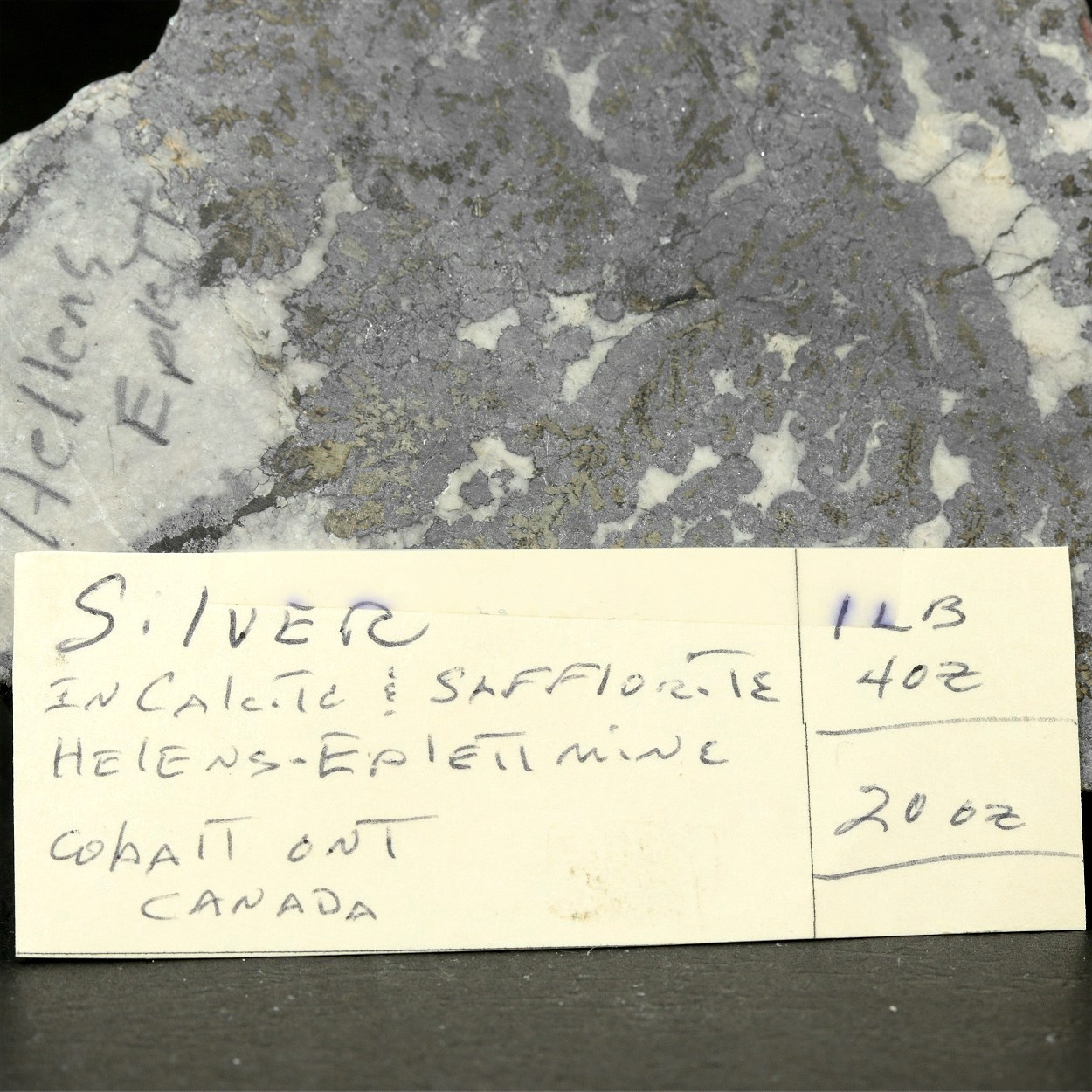 Native Silver With Calcite & Safflorite