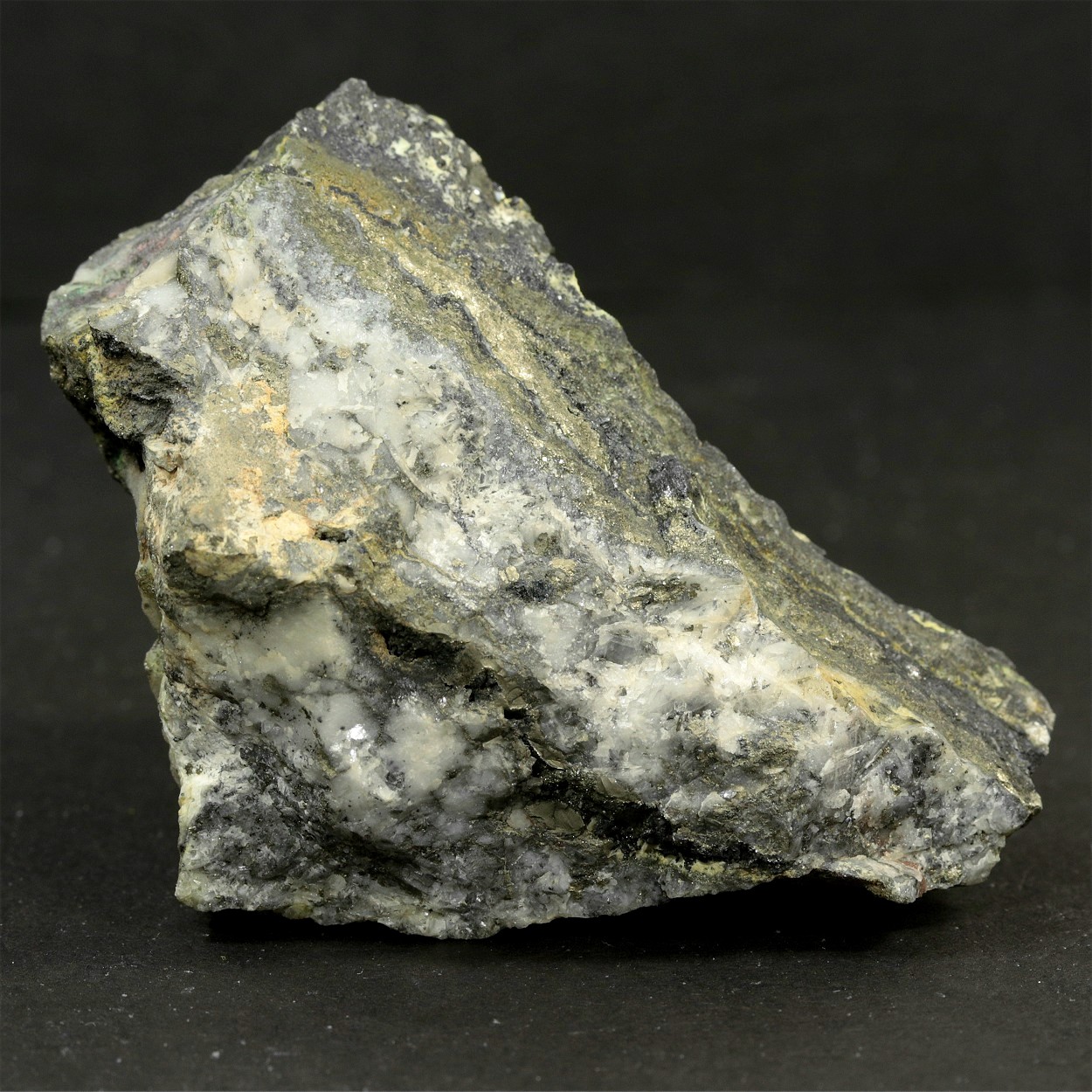 Native Gold Var Electrum With Covellite Pyrite Baryte Quartz & Chalcopyrite